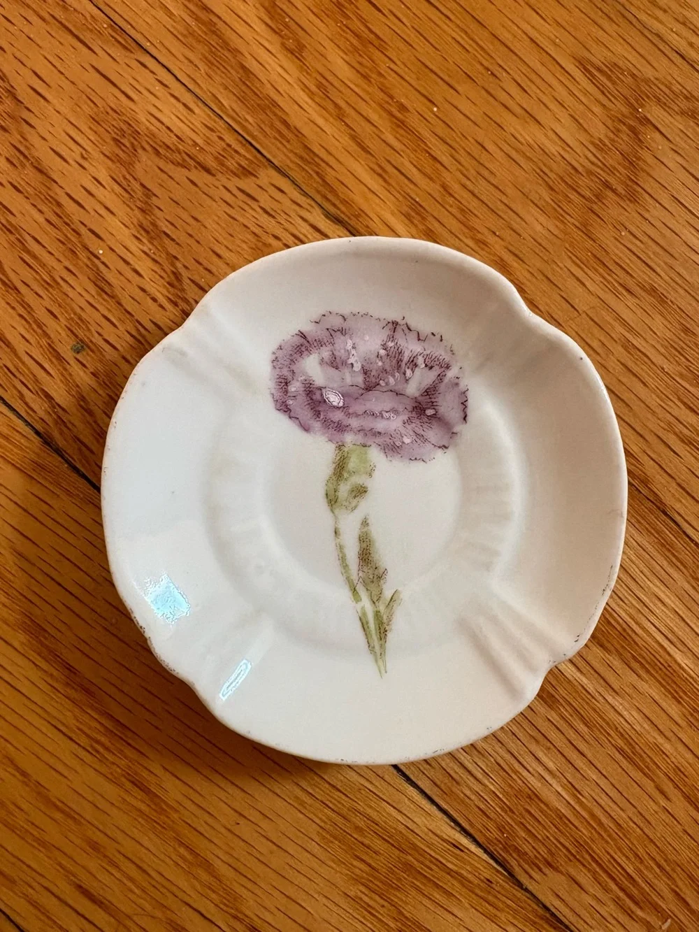 Butter Pat with Pink Carnation